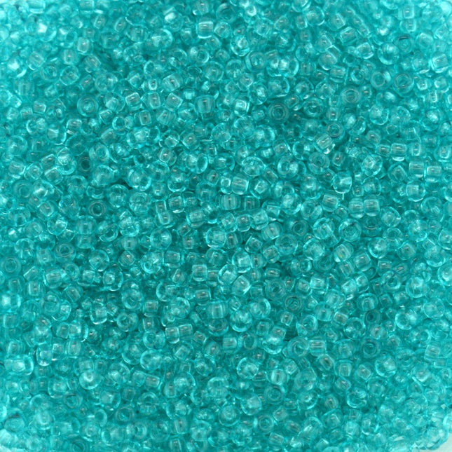 Size 11 Transparent Turquoise Preciosa Seed Beads