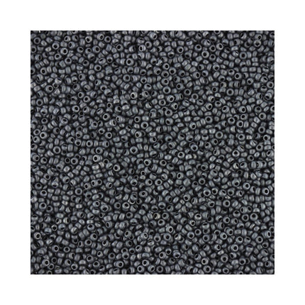 czech glass size 15 seed beads matte dark grey