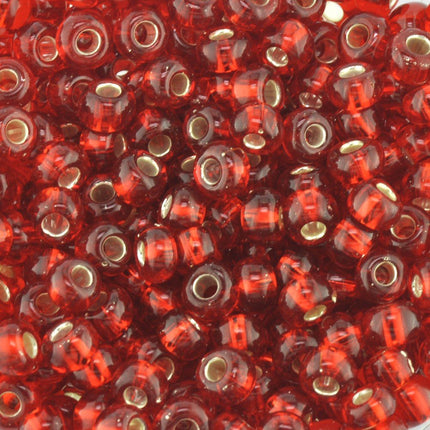 Size 3 Silver Lined Red Seed Beads