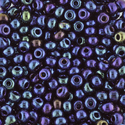Size 5 Iridescent Blue Seed Beads