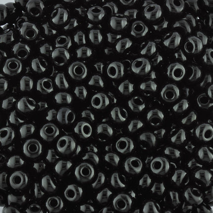 Size 5 Opaque Black Seed Beads
