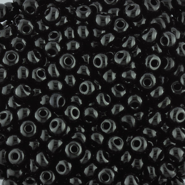 Size 5 Opaque Black Seed Beads