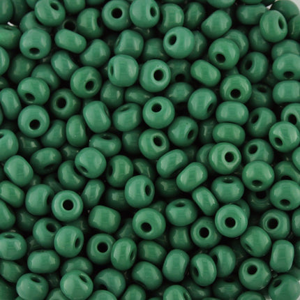 Size 5 Opaque Green Seed Beads