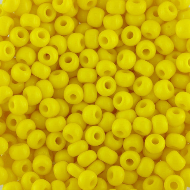 Size 5 Opaque Yellow Seed Beads
