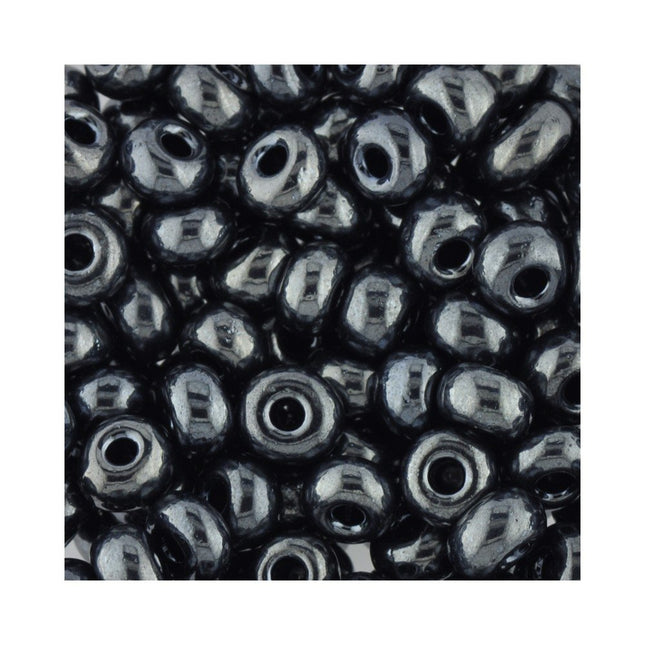 czech glass size 5 hematine harmatite seed beads