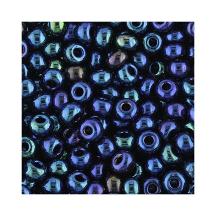 czech glass size 5 iridescent blue seed beads