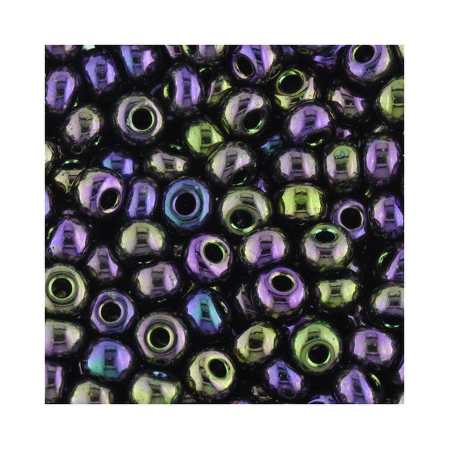 czech glass Size 5 Iridescent Purple seed beads