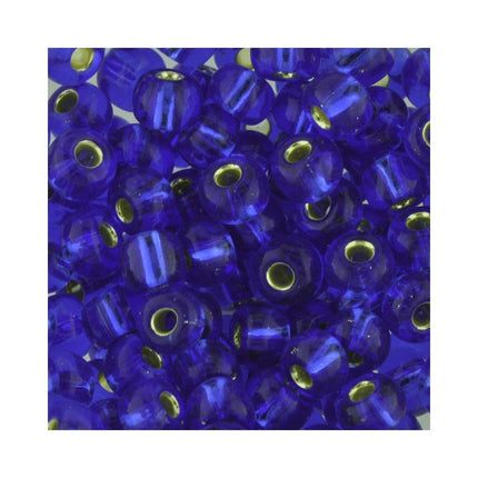 Czech glass silver lined blue seed beads