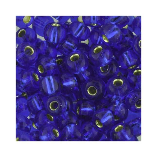Czech glass silver lined blue seed beads