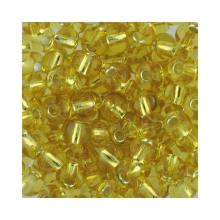 Czech glass Size 5 silver lined gold seed beads