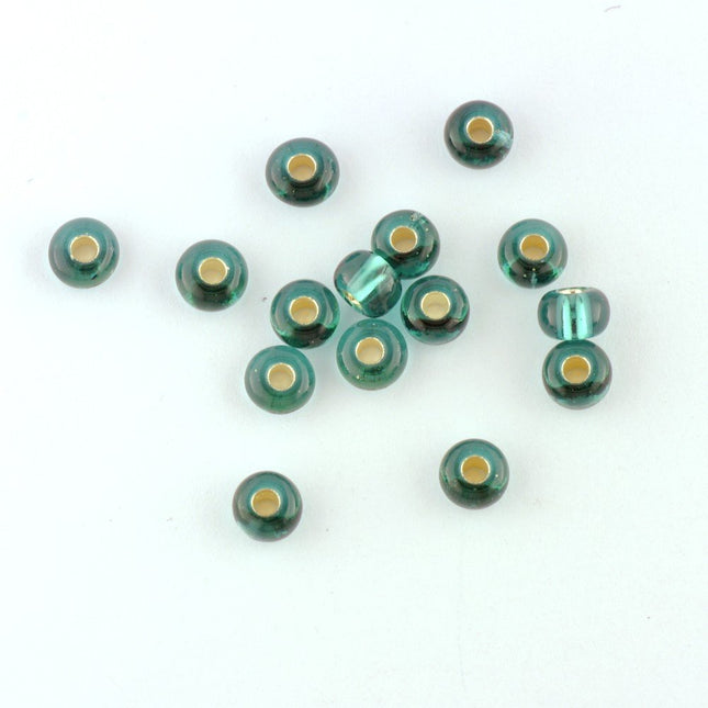 Preciosa size 5 silver lined turquoise seed beads