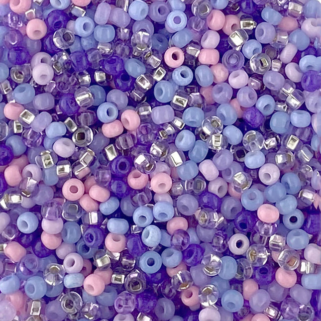 Size 8 preciosa seed beads lilace mix