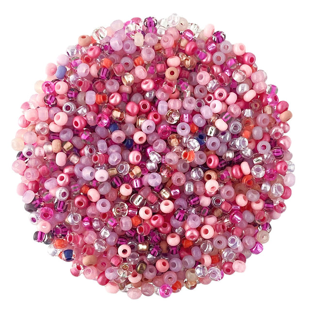 Size 8 Preciosa Mixed Pink Seed Beads