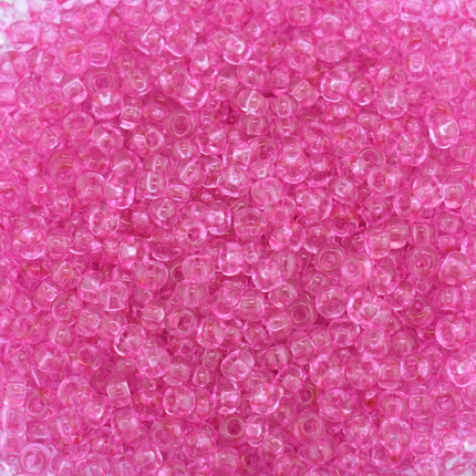 Size 8 Transparent Pink Seed Beads