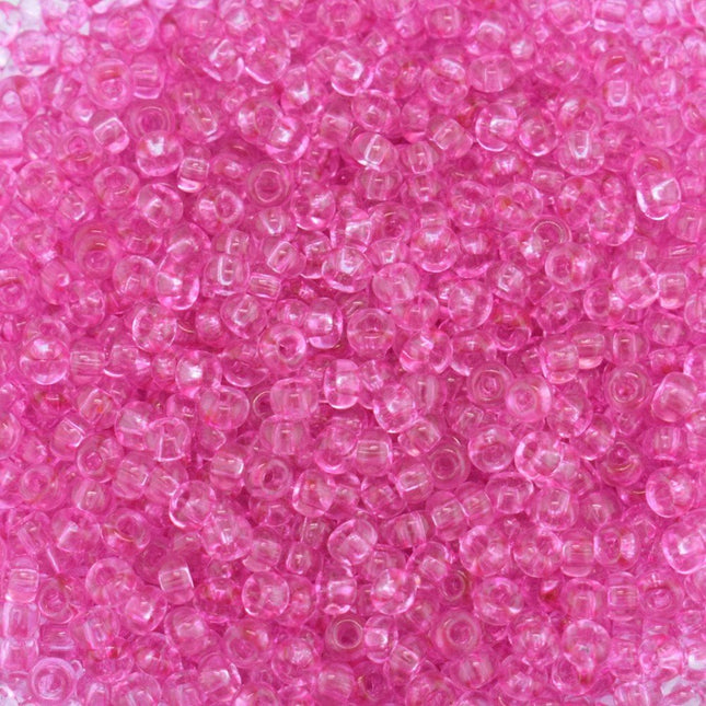 Size 8 Transparent Pink Seed Beads