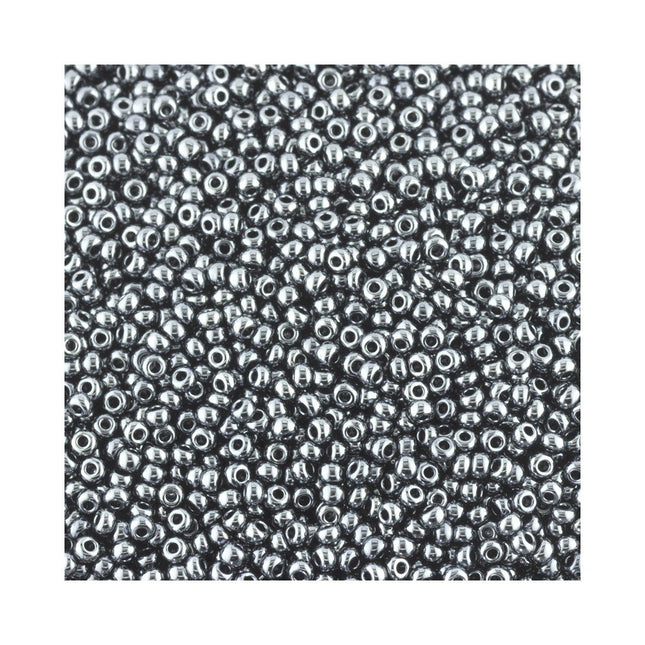 Size 11 Haematite Preciosa Seed Beads