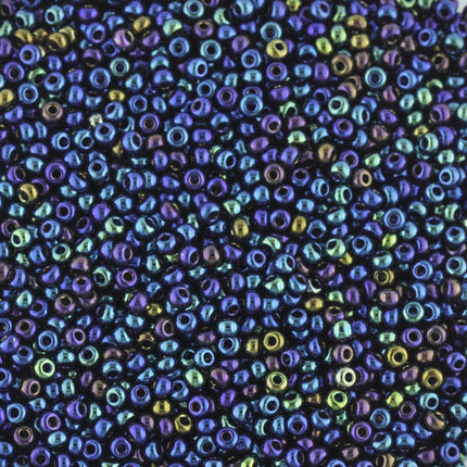 Size 11 Iridescent Blue Seed Beads