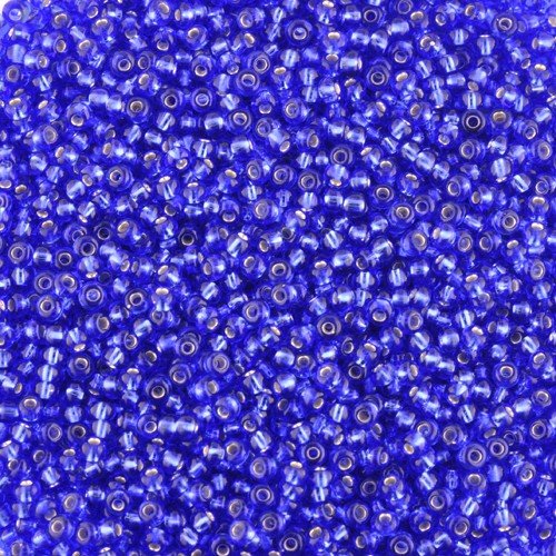 Size 11 Silver Lined Blue Seed Beads