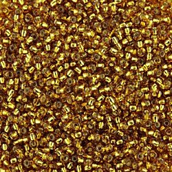 Size 11 Silver Lined Gold Seed Beads