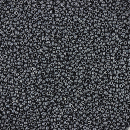 Size 15 Matte Dark Grey Seed Beads