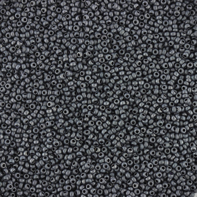 Size 15 Matte Dark Grey Seed Beads
