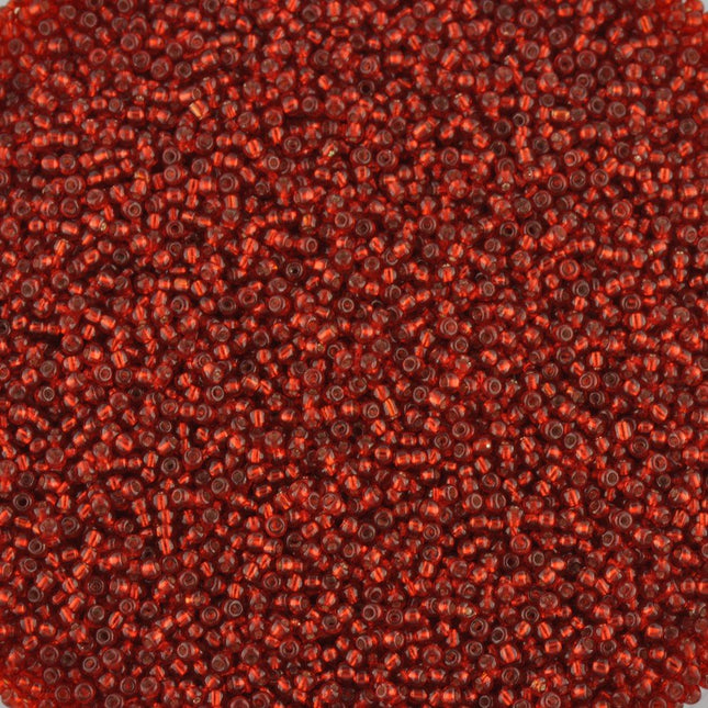 Size 15 Silver Lined Red Seed Beads