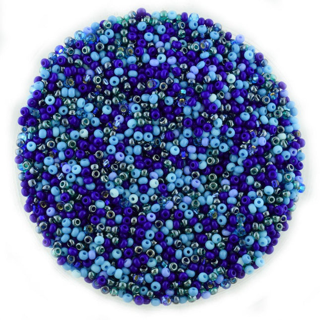 Size 11 Mixed Blue Preciosa Seed Beads