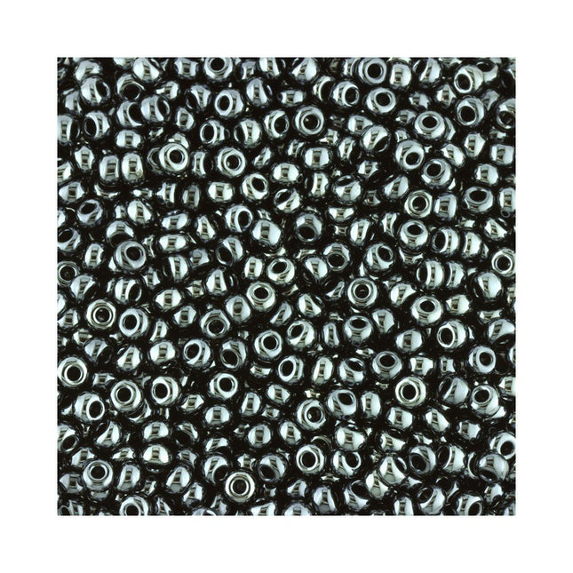 Preciosa size 8 Haematite seed beads