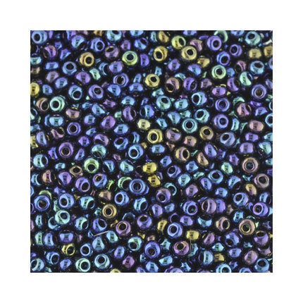 Preciosa Czech Glass size 8 iridescent blue seed beads