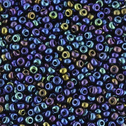 Size 8 Iridescent Blue Seed Beads