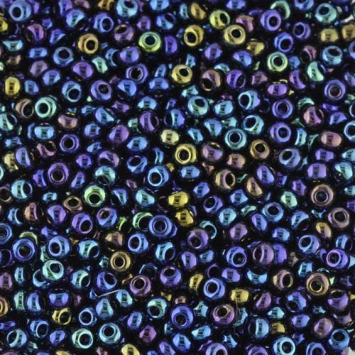 Size 8 Iridescent Blue Seed Beads