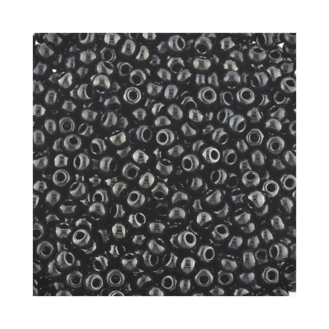 Preciosa Size 8 opaque black glass seed beads