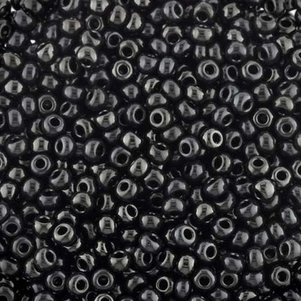 Size 8 Opaque Black Seed Beads