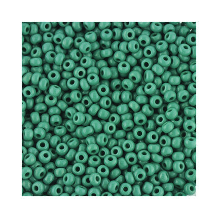 Preciosa Size 8 Czech glass seed beads opaque green
