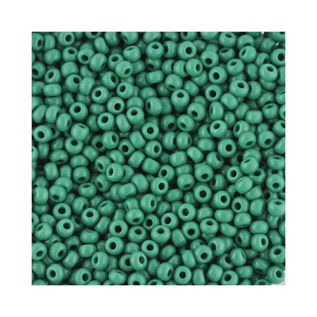Preciosa Size 8 Czech glass seed beads opaque green