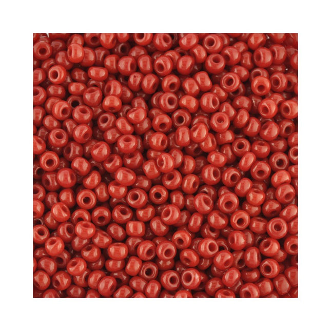 Size 8 Opaque Red Seed Beads