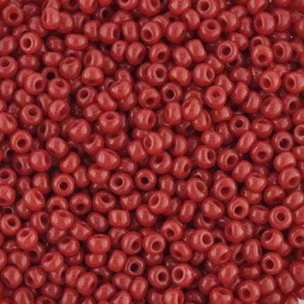 Preciosa size 8 opaque red glass seed beads