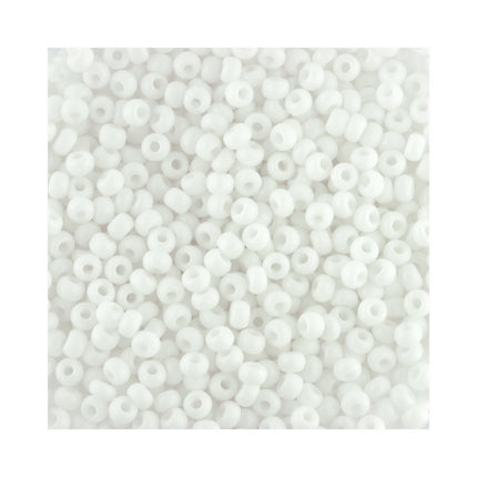 Preciosa size 8 opaque white seed beads