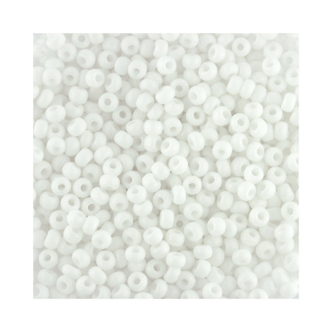 Preciosa size 8 opaque white seed beads