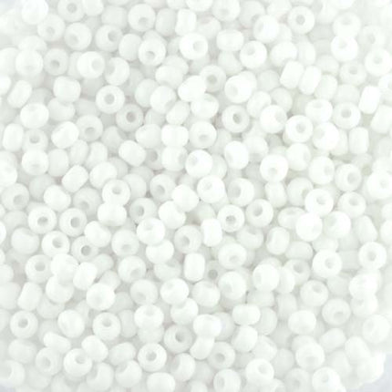Size 8 Opaque White Seed Beads