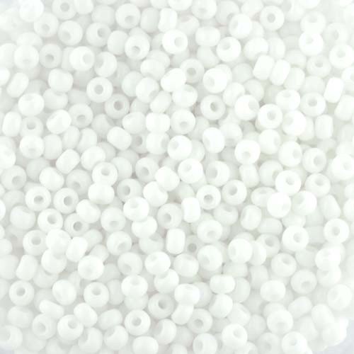 Size 8 Opaque White Seed Beads