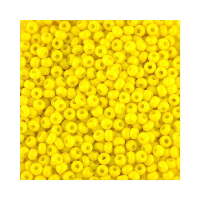 Czech glass size 8 opaque yellow seed beads