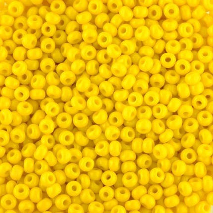 Size 8 Opaque Yellow Seed Beads