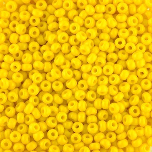 Size 8 Opaque Yellow Seed Beads