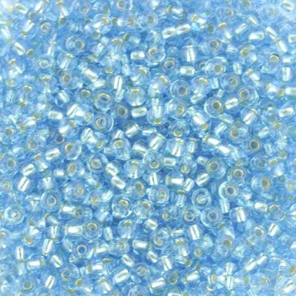 Size 8 Silver Lined Aqua Seed Beads