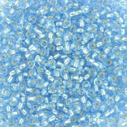Size 8 Silver Lined Aqua Seed Beads