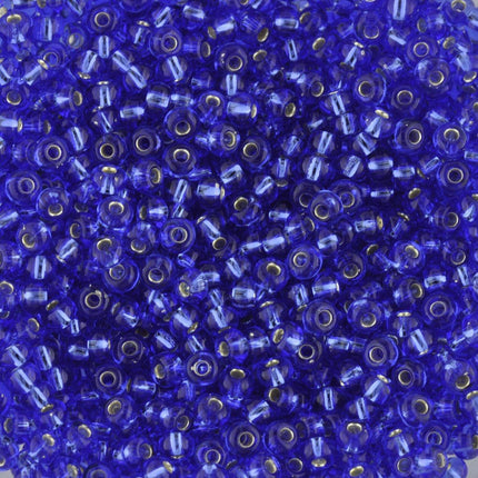 Size 8 Silver Lined Blue Seed Beads