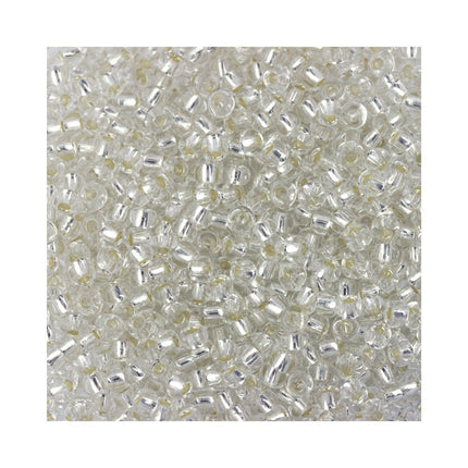 Preciosa size 8 silver lined clear seed beads
