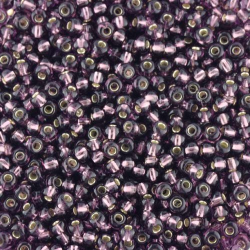 Size 8 Silver Lined Purple Seed Beads
