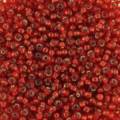 Size 8 Silver Lined Red Seed Beads